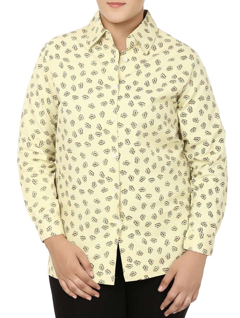 leaf print plus shirt
