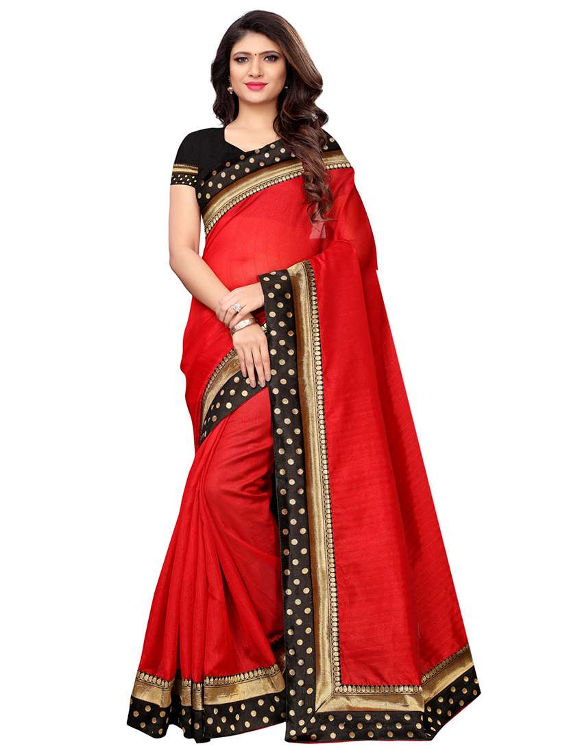 zari lace border maroon bhagalpuri saree with blouse