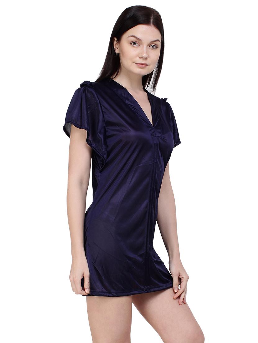 navy blue sleepwear robe and bikini set - 16027105 - Standard Image - 2