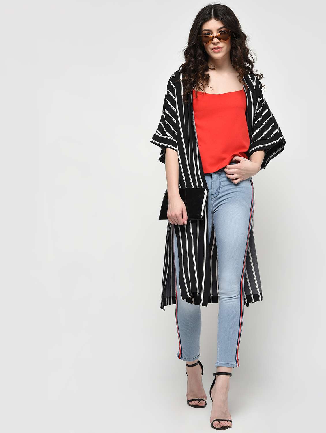 side taped stone washed jeans