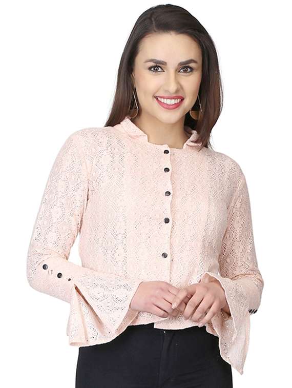 women's straight collared top