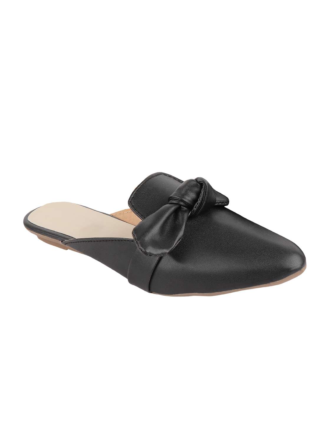 black slip on  mules 