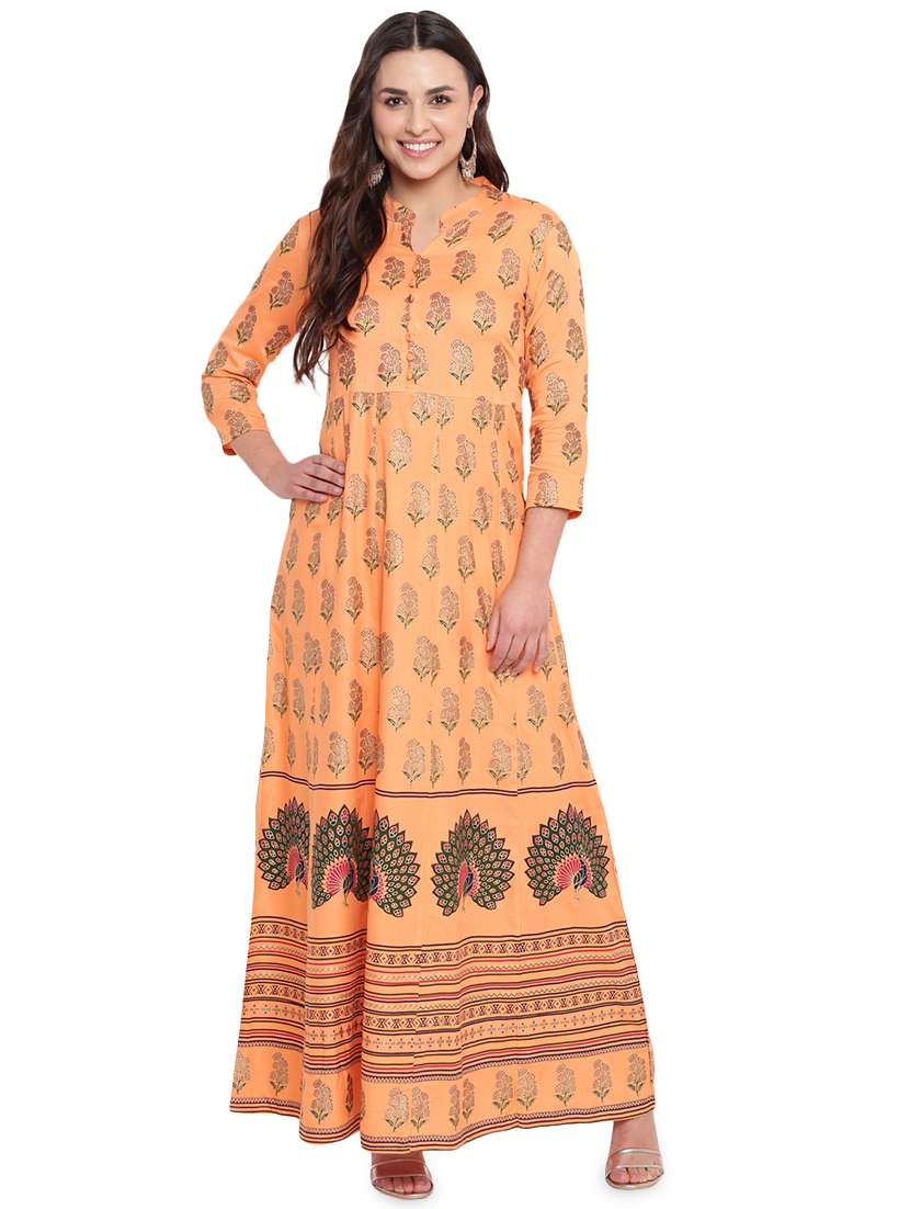printed anarkali ethnic dress