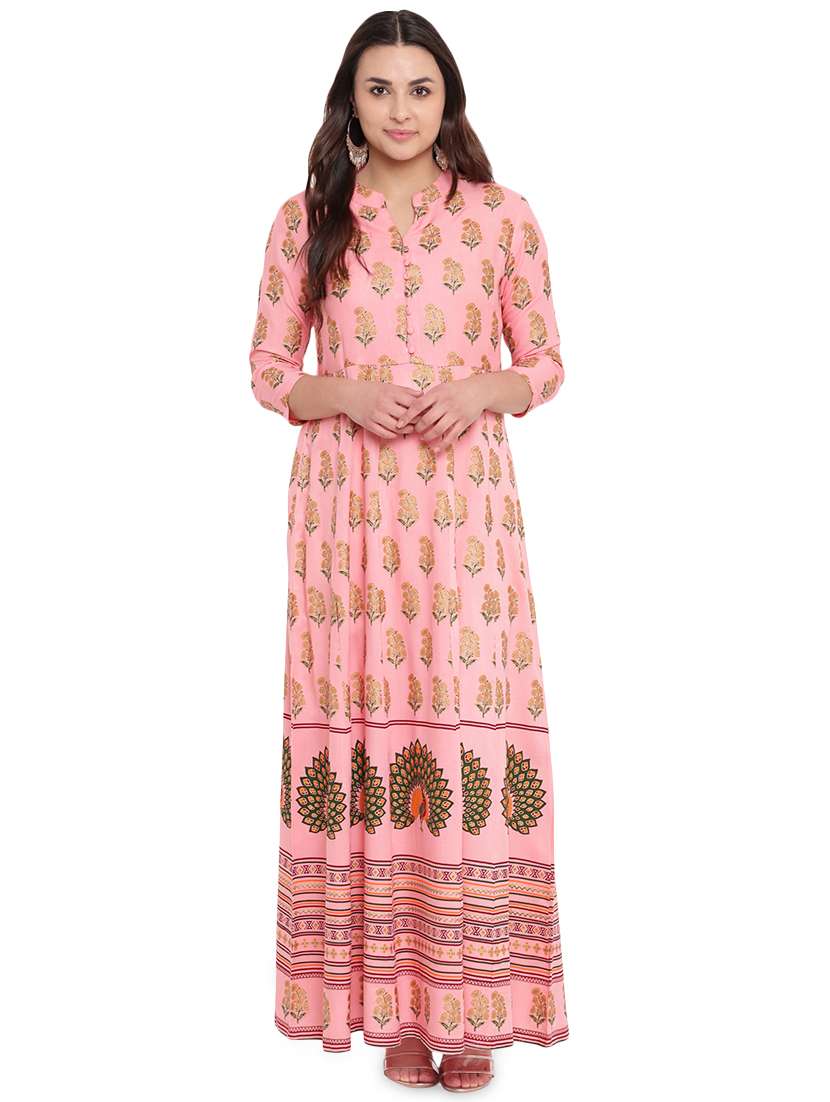 printed anarkali ethnic dress