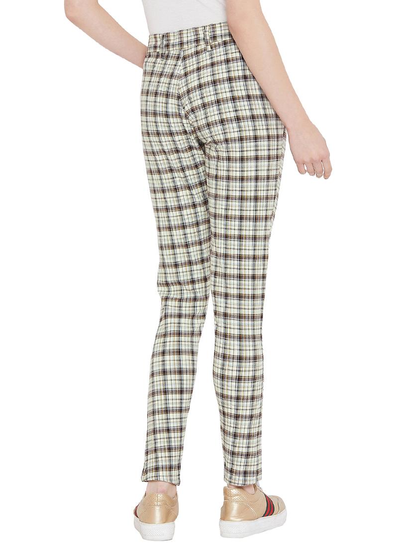 checkered flat front trouser - 16040279 - Standard Image - 2