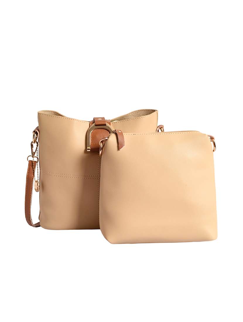 beige leatherette (pu) tote