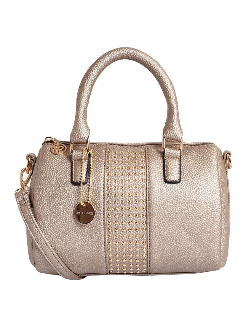 gold leatherette (pu) satchel