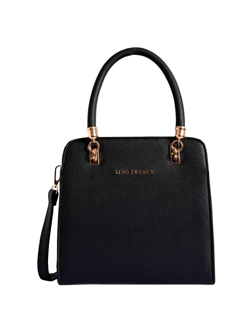 black leatherette (pu) satchel