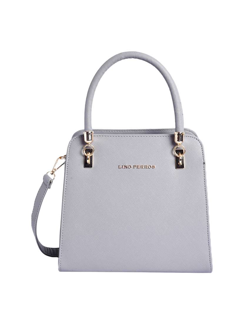 grey leatherette (pu)  satchel