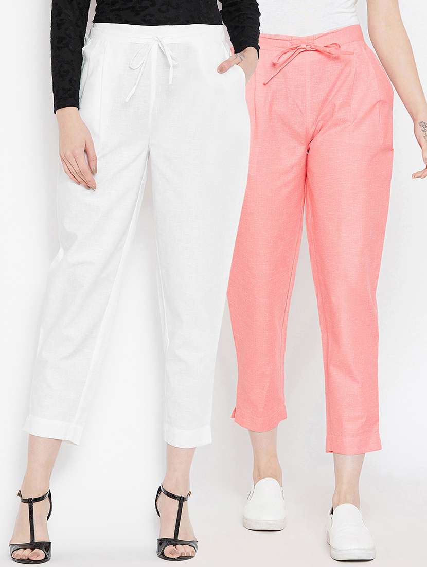 set of 2 drawstring crop pants
