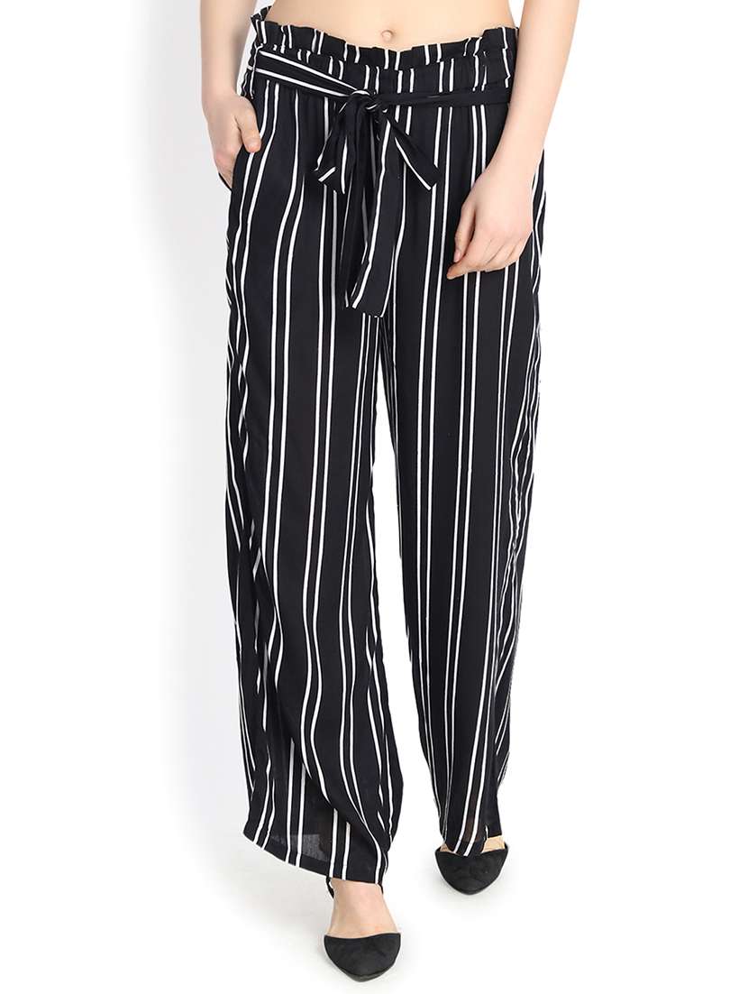 paper bag waist striped palazzo