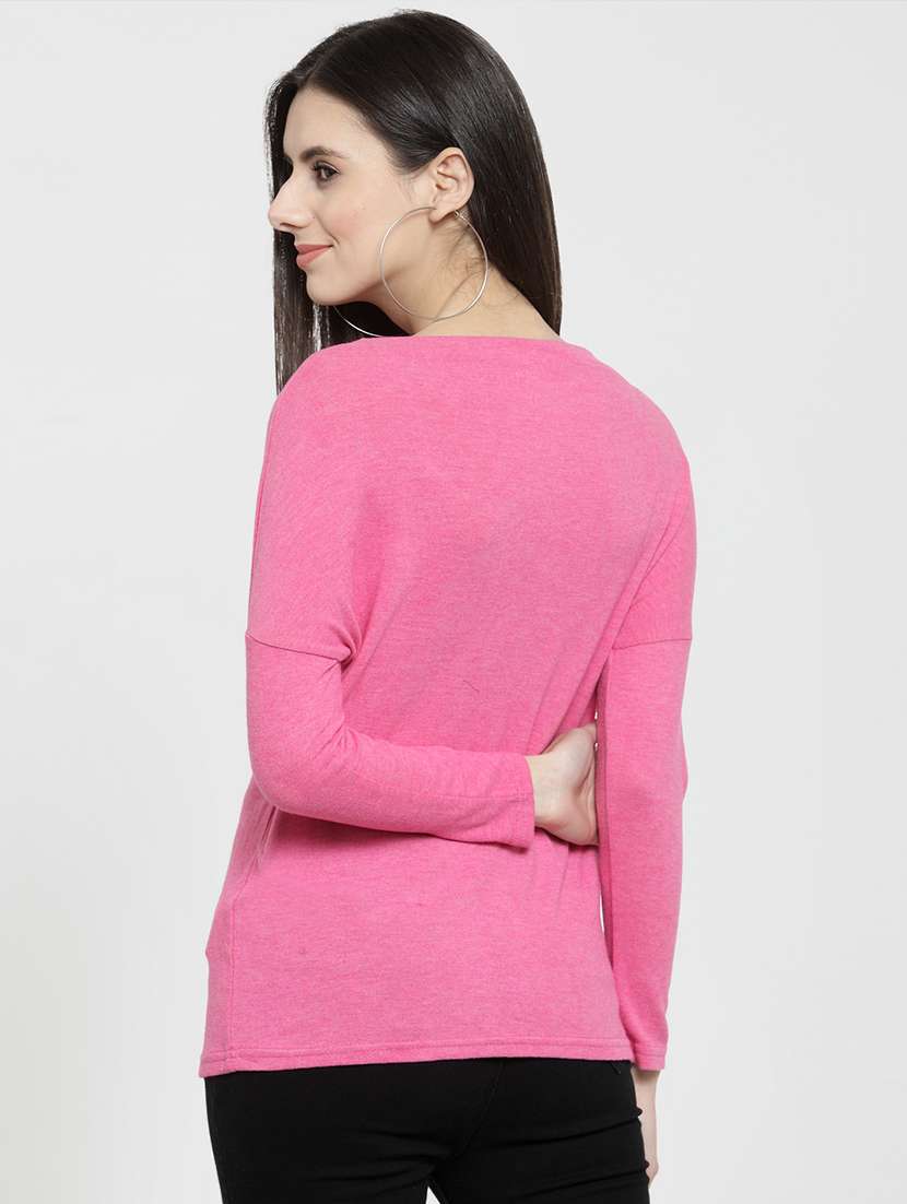 boat neck dropped shoulder top - 16050207 - Standard Image - 2
