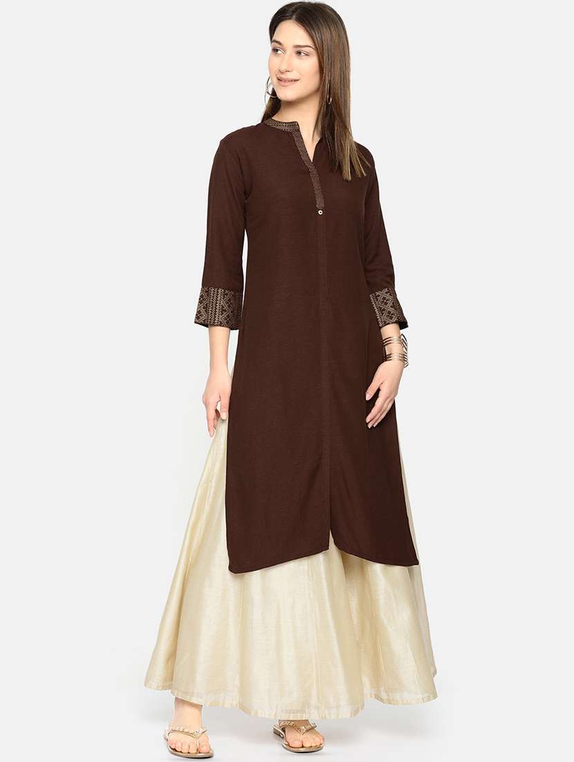 solid straight kurta