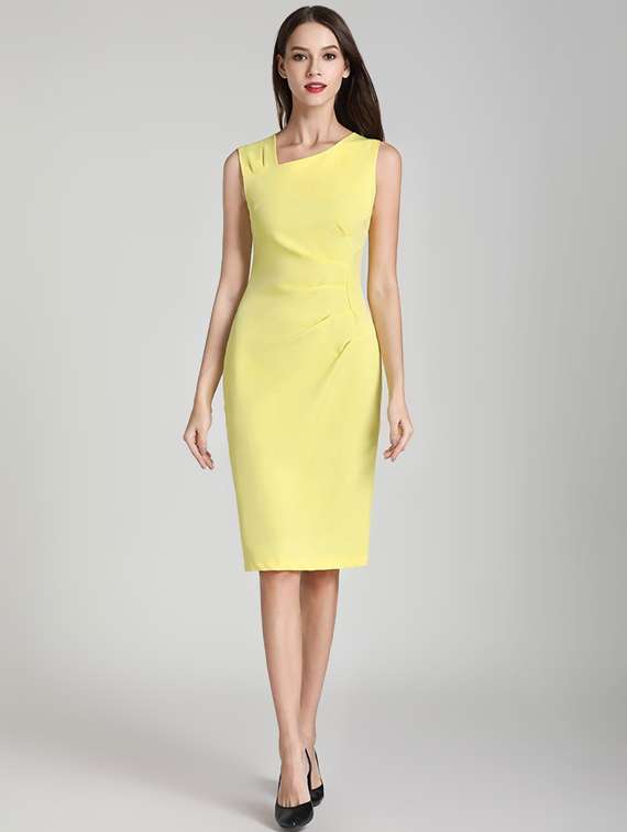 ruched detail pencil dress