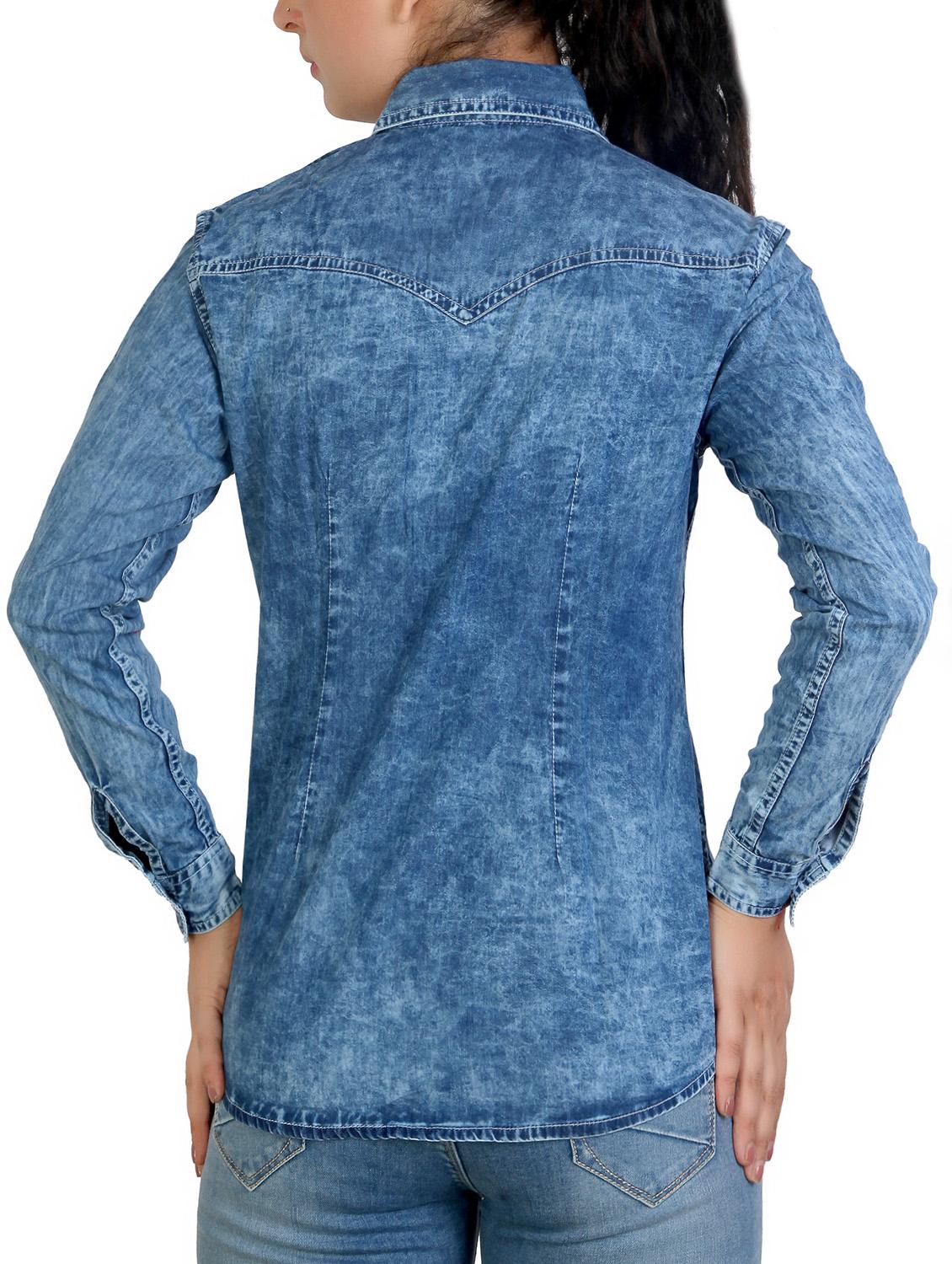 acid washed denim shirt - 16051582 - Standard Image - 2