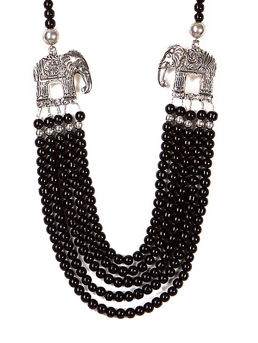 black metal long necklace - 16053474 -  Zoom Image - 0
