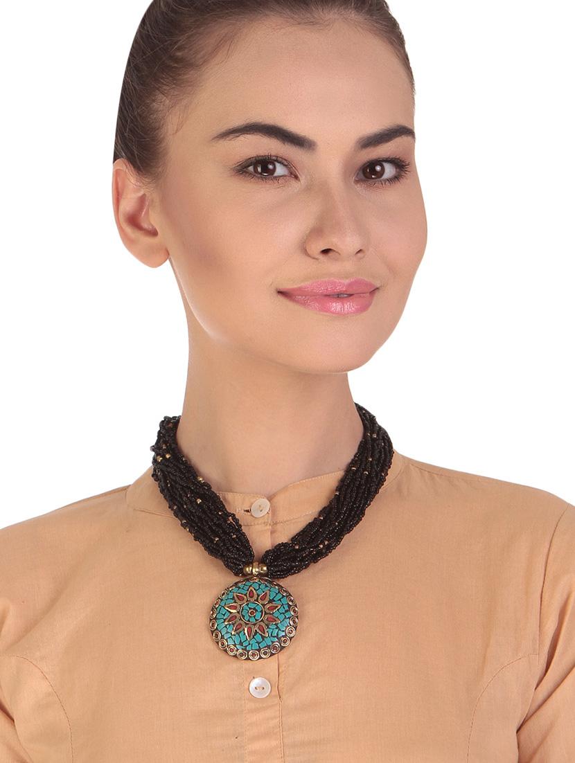 women ethnic daily wear designer beaded necklace - 16053568 - Standard Image - 2