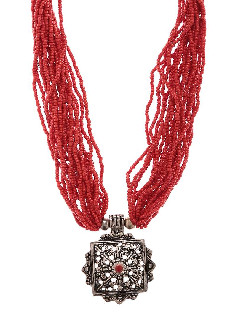  women ethnic daily wear designer beaded necklace - 16053571 -  Zoom Image - 0