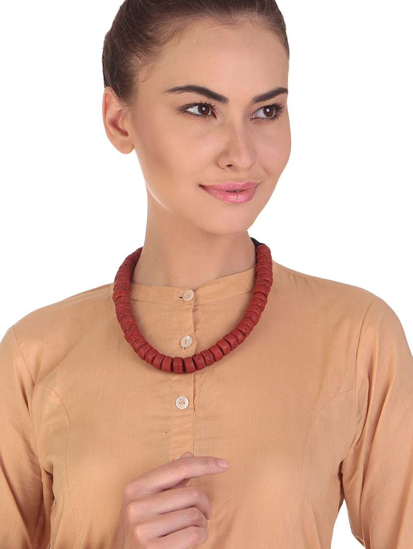 women ethnic daily wear designer beaded necklace - 16053578 - Standard Image - 2