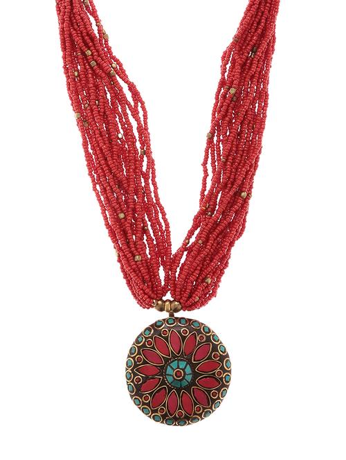 women ethnic daily wear designer beaded necklace - 16053579 - Standard Image - 0