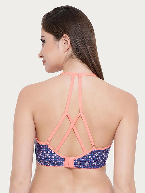 navy blue halter neck bra - 16054891 - Standard Image - 2