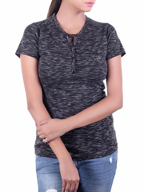 women's straight key hole neck top - 16055120 - Standard Image - 0