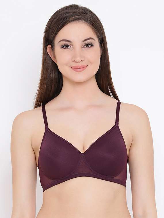 lightly padded mesh panel bra