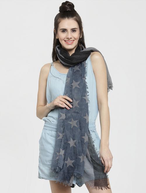 blue modal silk stole - 16057386 -  Standard Image - 0