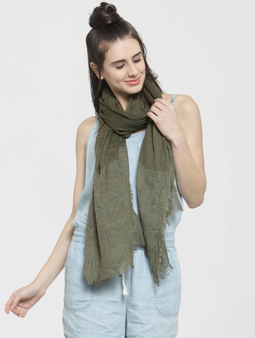 green modal silk stole - 16057401 - Standard Image - 0