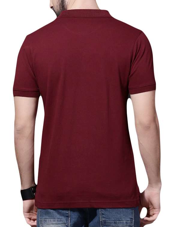 maroon solid polo tshirt - 16059407 -  Standard Image - 2