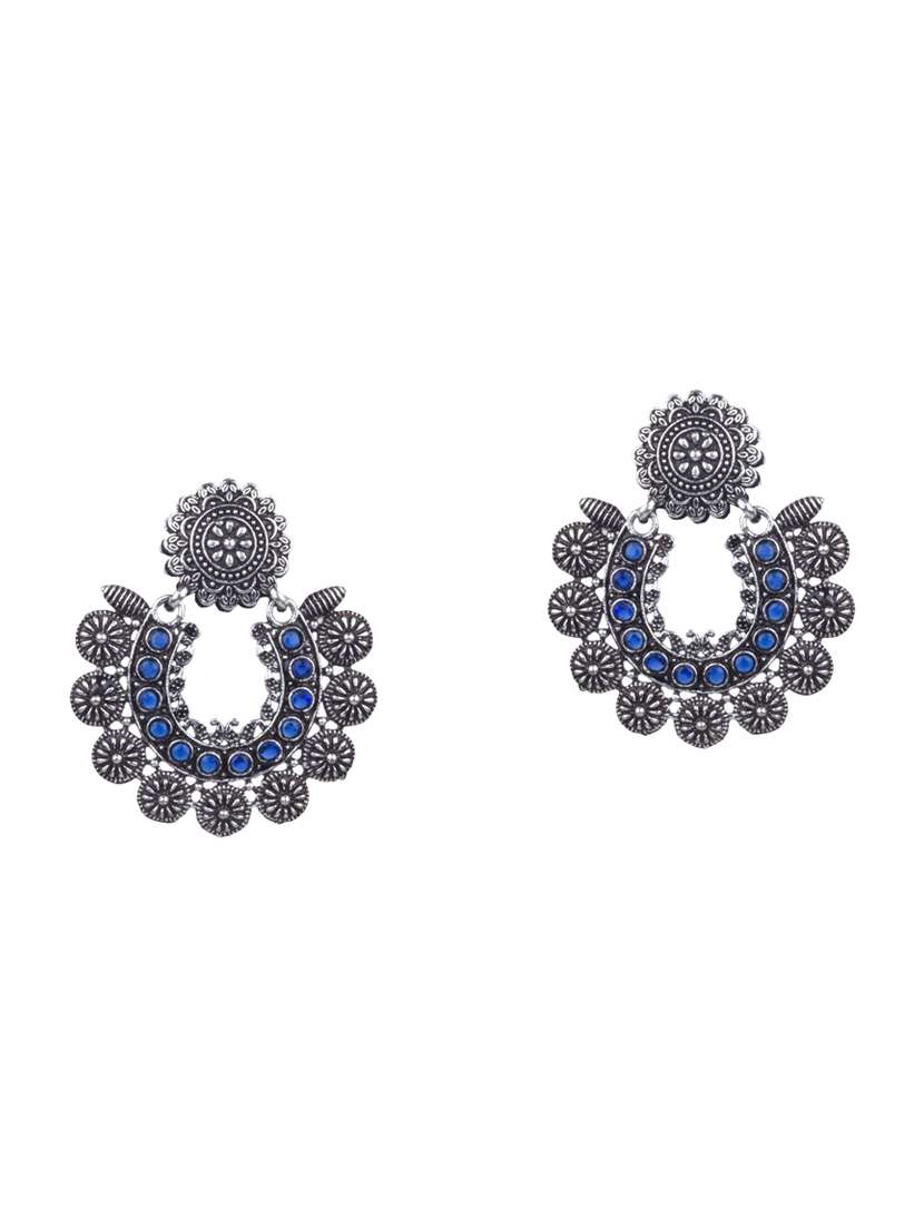 blue oxidised drop earring