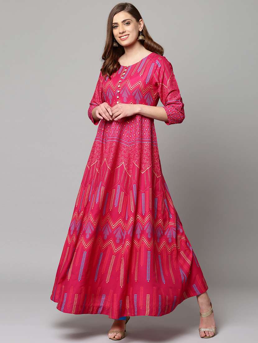 foil printed anarkali kurta