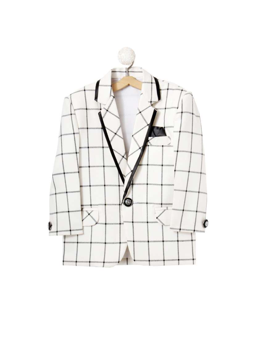 white cotton blend blazer 