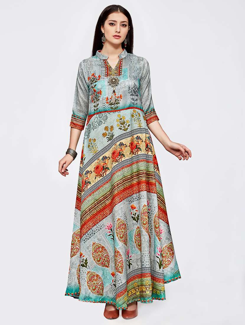 digital print anarkali kurta