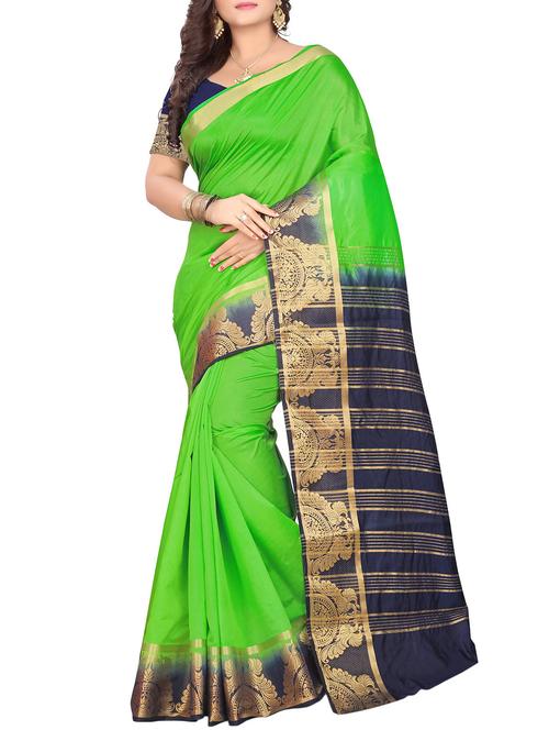 women's bordered green colored saree with blouse - 16072506 - Standard Image - 0