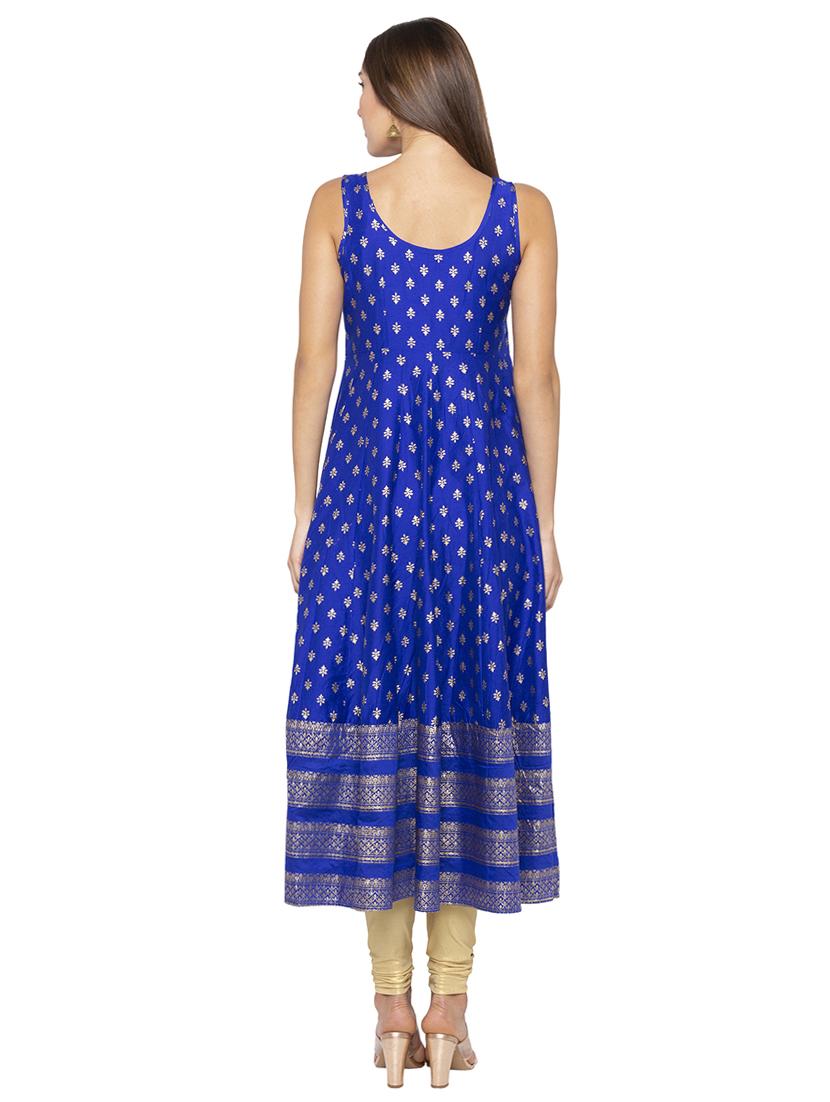 foil printed anarkali kurta - 16077911 - Standard Image - 2