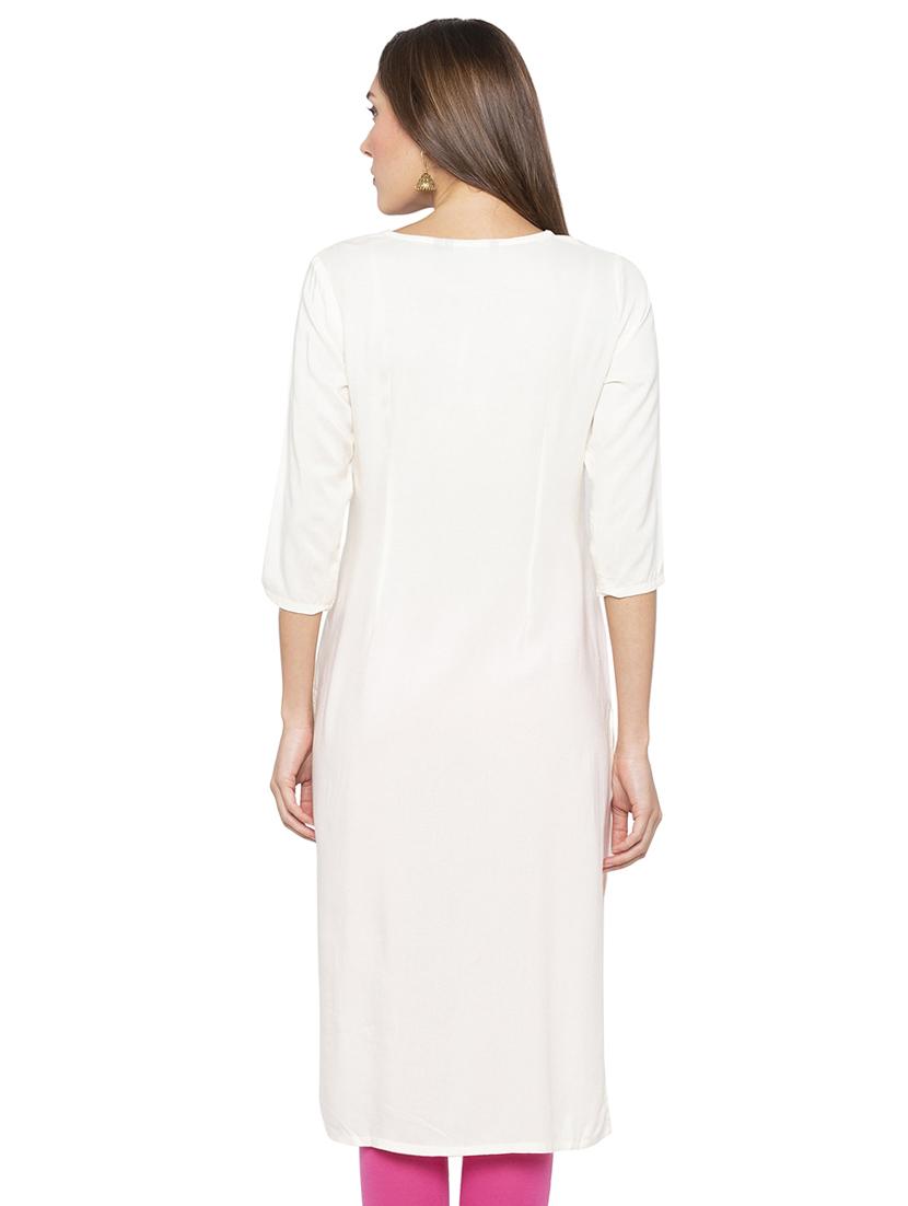 embroidered straight kurta - 16077935 - Standard Image - 2