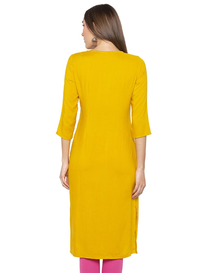 embroidered straight kurta - 16077936 - Standard Image - 2