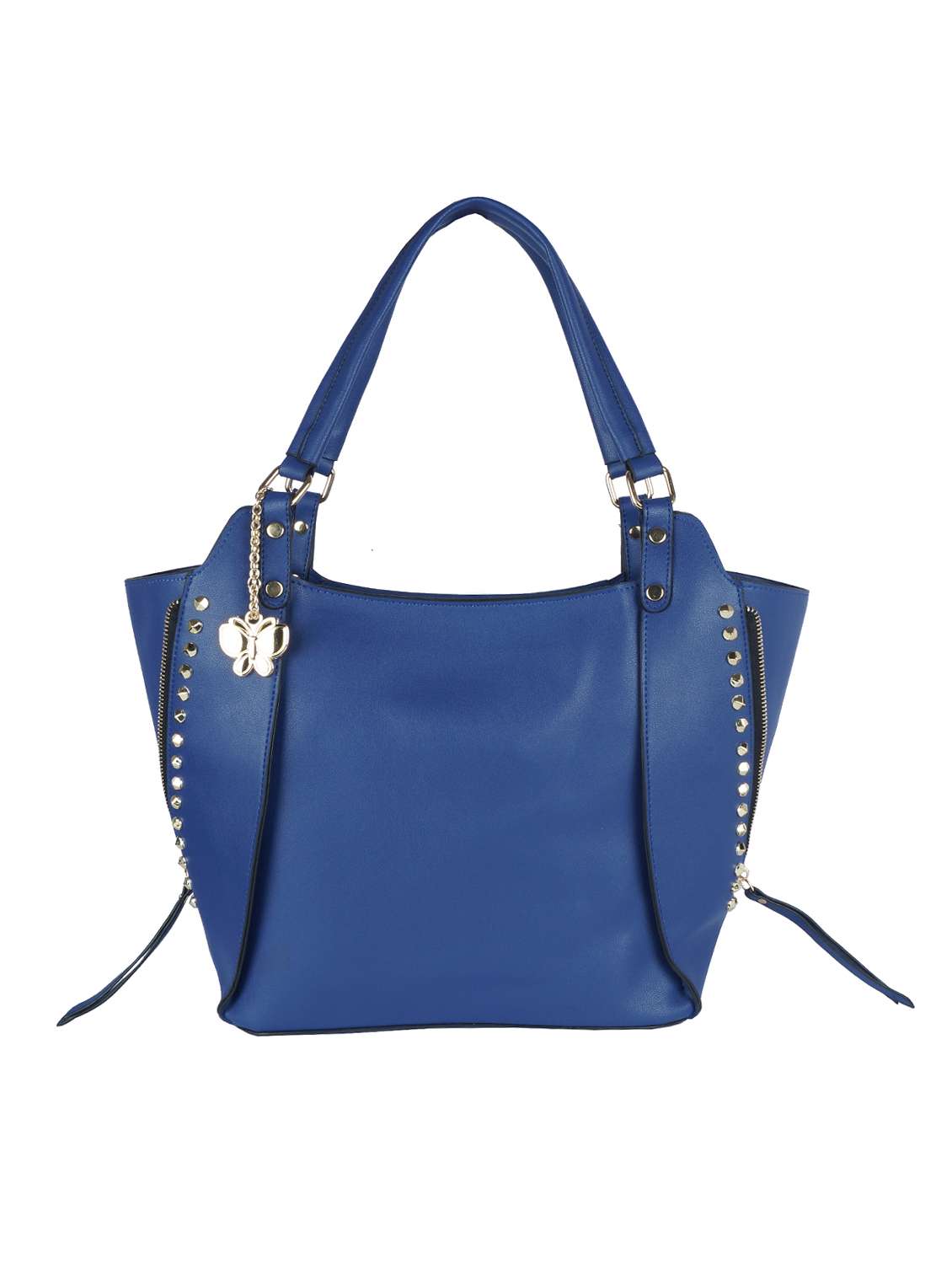 blue leatherette (pu) handbag