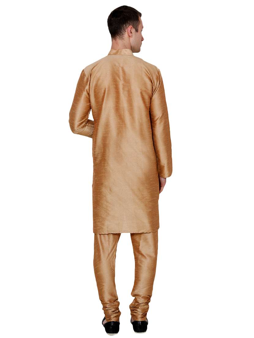 brown silk blend long kurta - 16079719 - Standard Image - 2