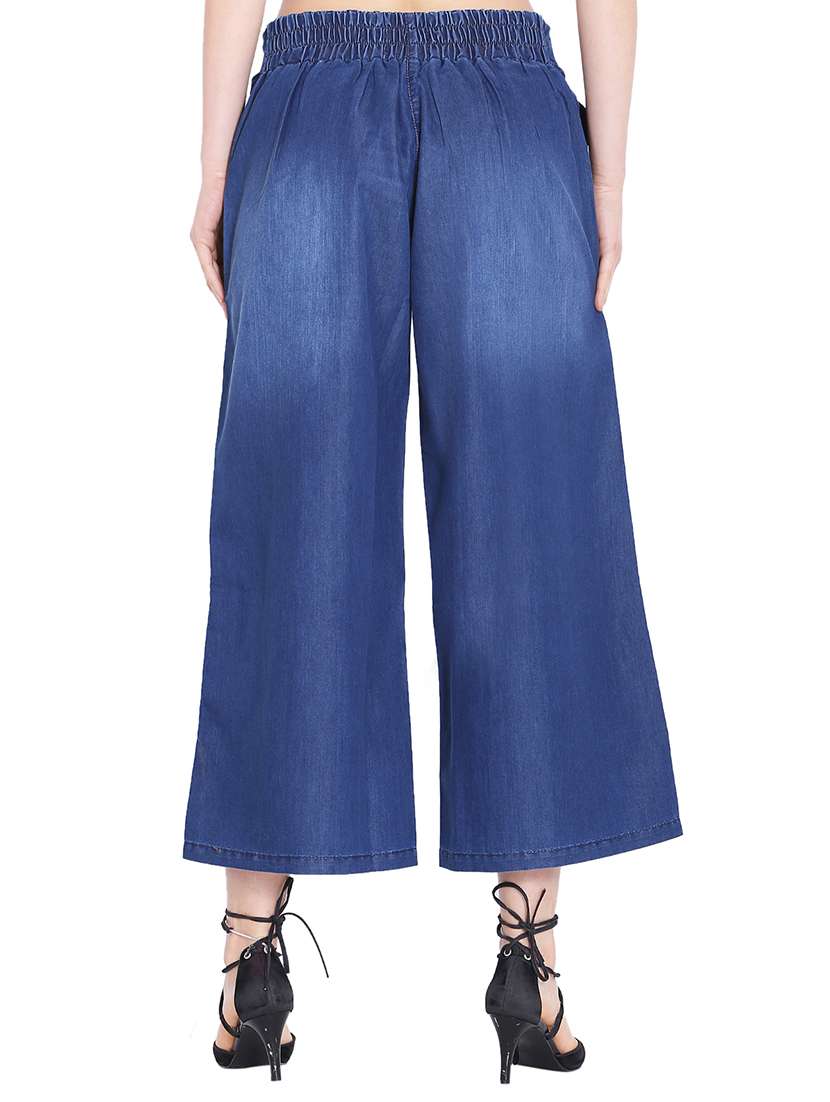 button detail flared palazzo - 16079741 -  Standard Image - 2