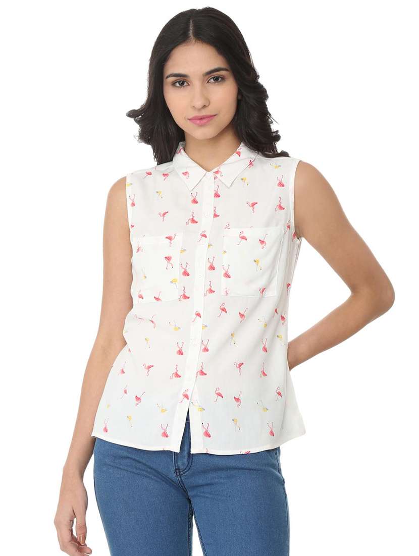 pocket patch quirky sleeveless shirt