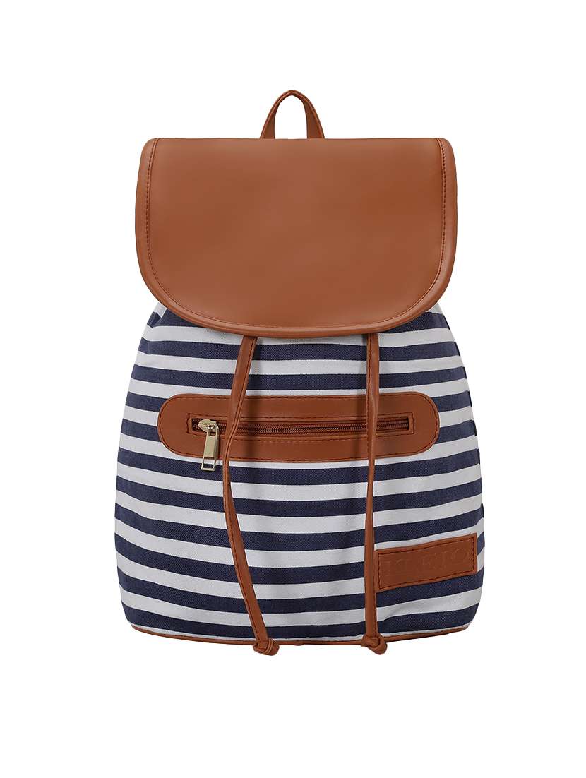 blue leatherette (pu) regular backpack