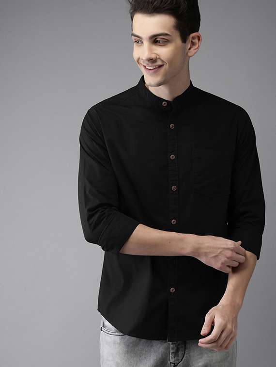 black solid casual shirt