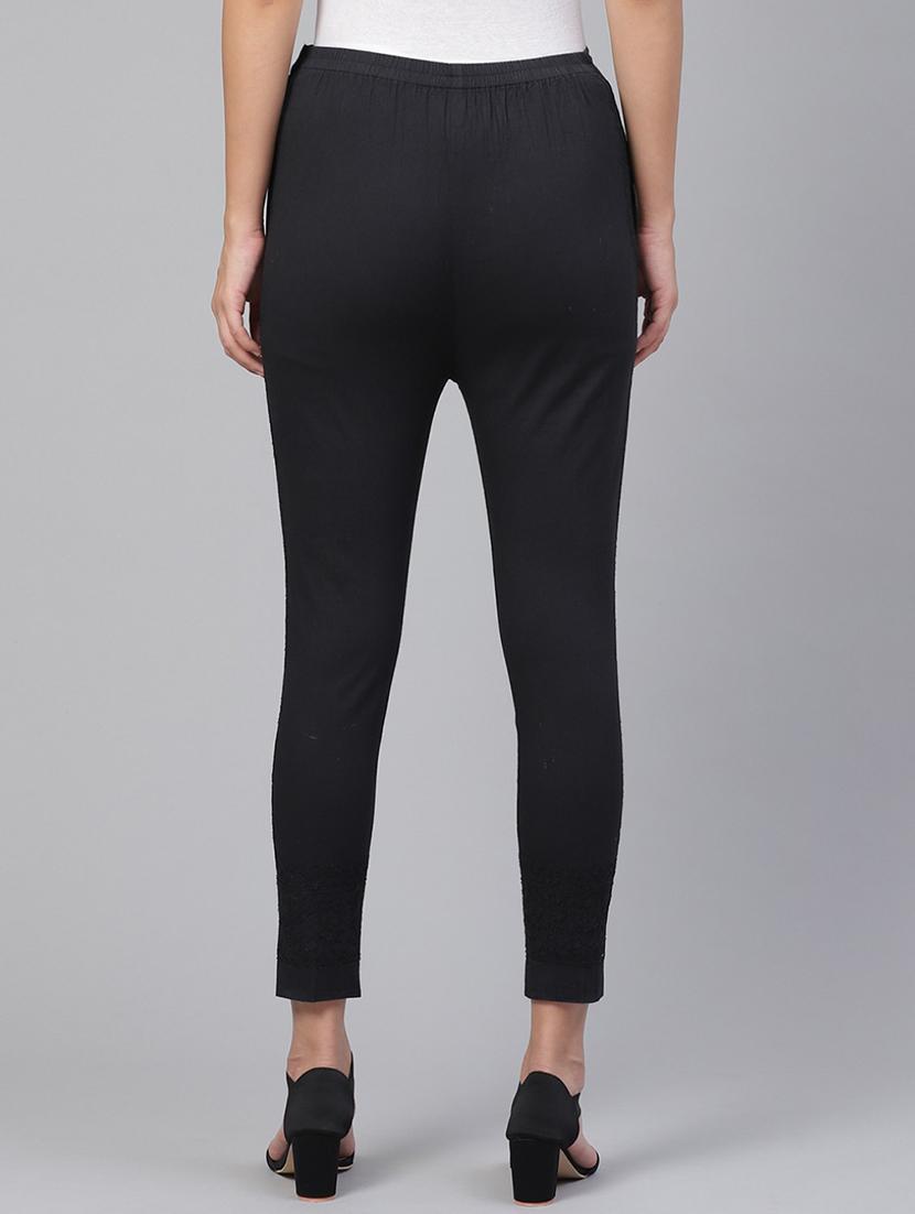 embroidered solid tapered pant - 16085972 - Standard Image - 2