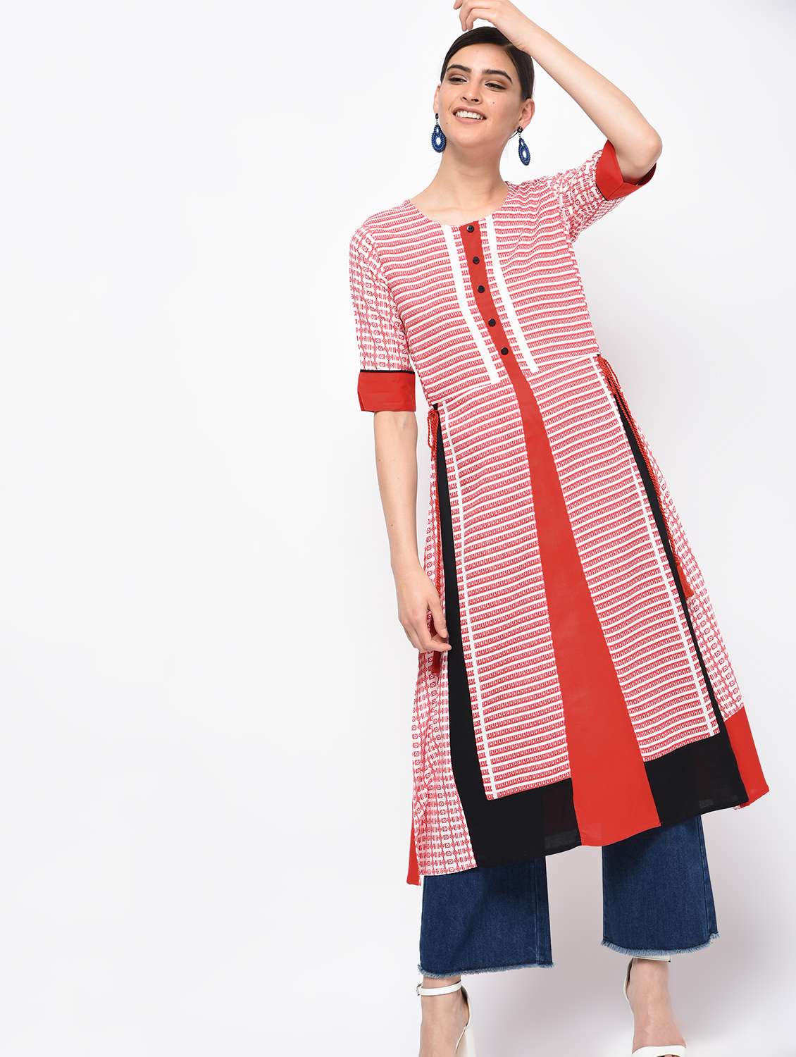 double slit a-line kurta