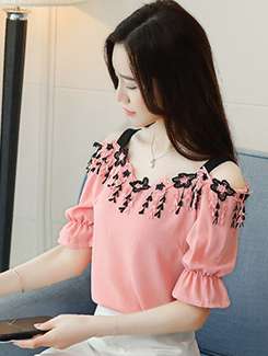 laced cold shoulder top