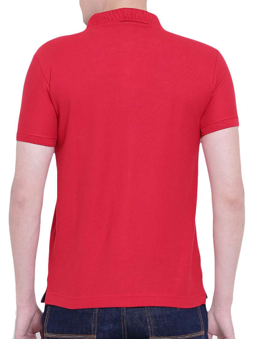 red solid polo t-shirt - 16091022 -  Standard Image - 2