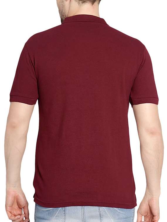 maroon solid polo t-shirt - 16091024 -  Standard Image - 2