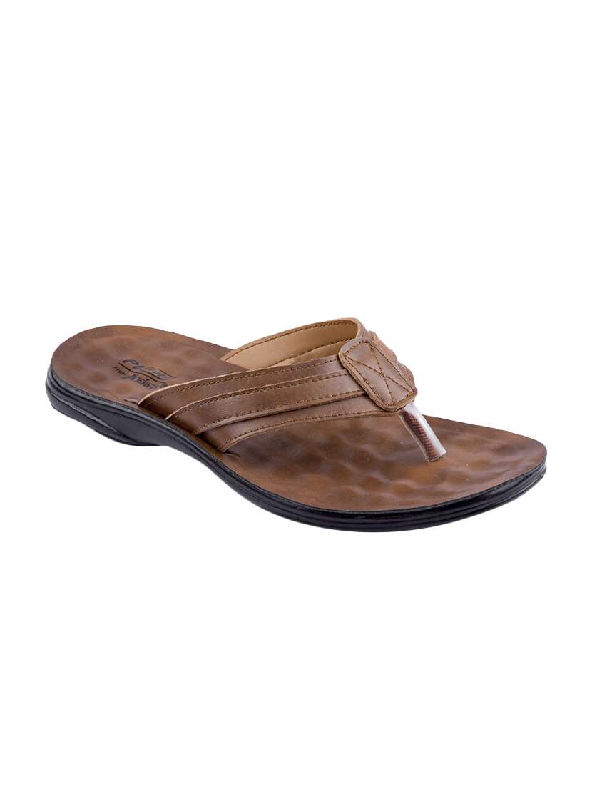 tan leatherette toe separator slippers